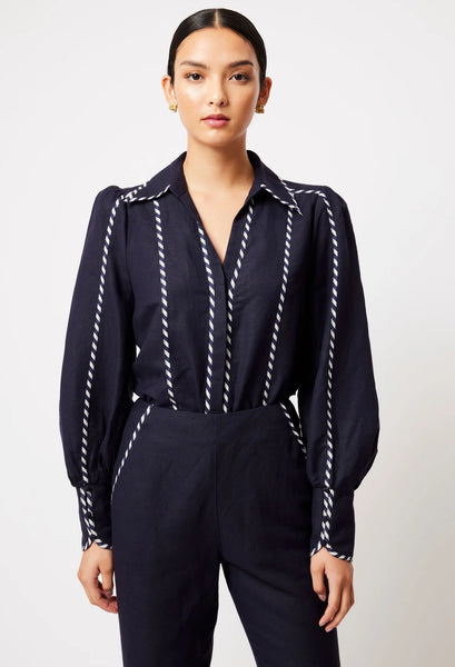 Pisces Linen Viscose Shirt - Ink A FURTHER 15% OFF AUTOMATICALLY APPLIED AT CHECKOUT