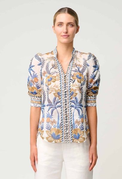 Calantha Cotton Silk Shirt - Golden Medina