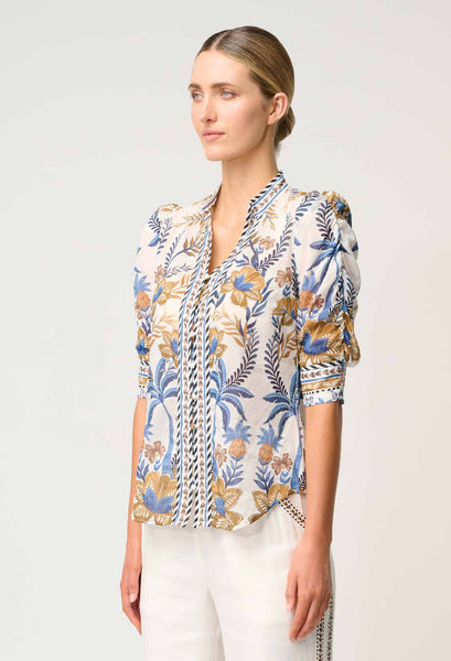 Calantha Cotton Silk Shirt - Golden Medina