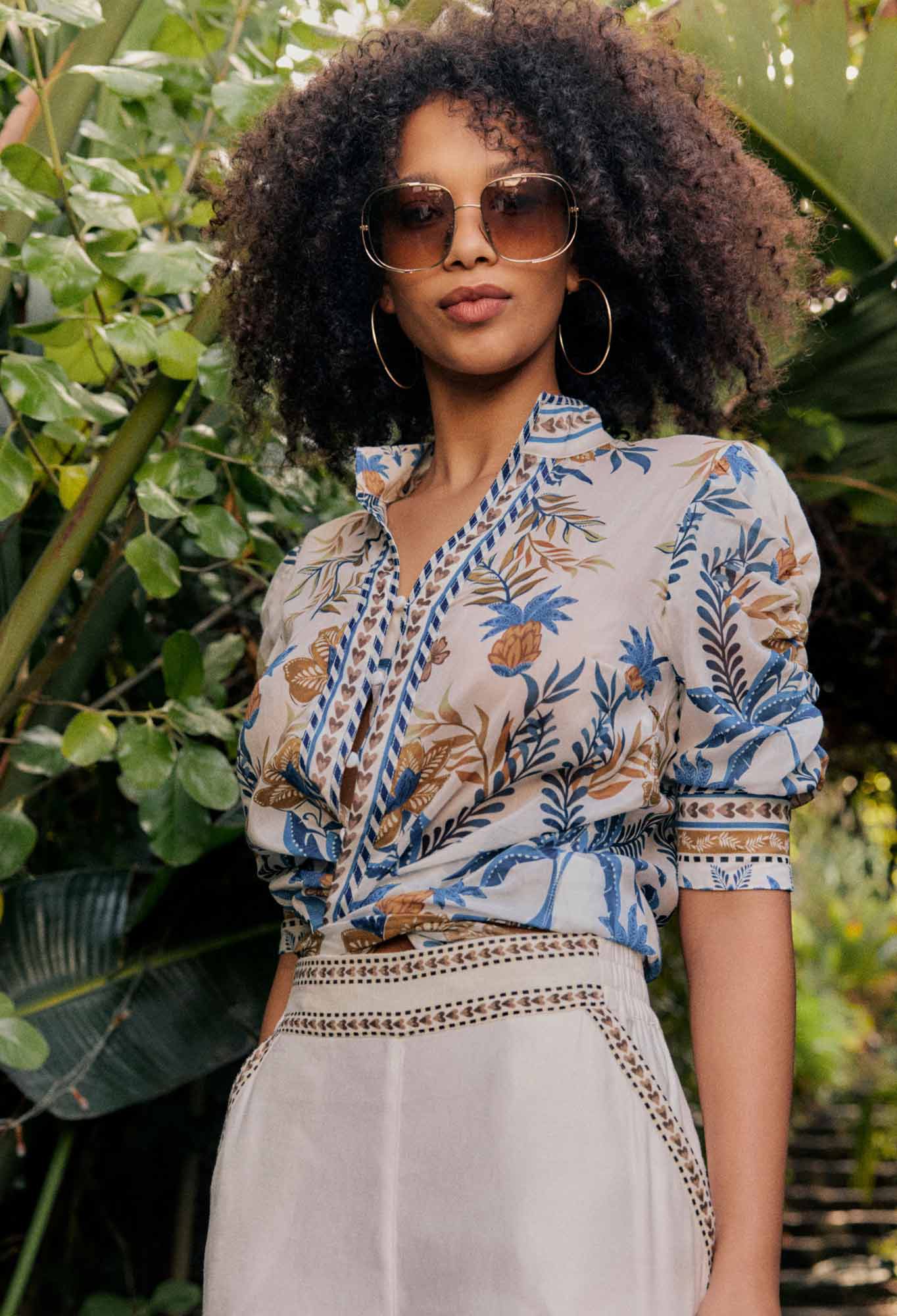 Calantha Cotton Silk Shirt - Golden Medina