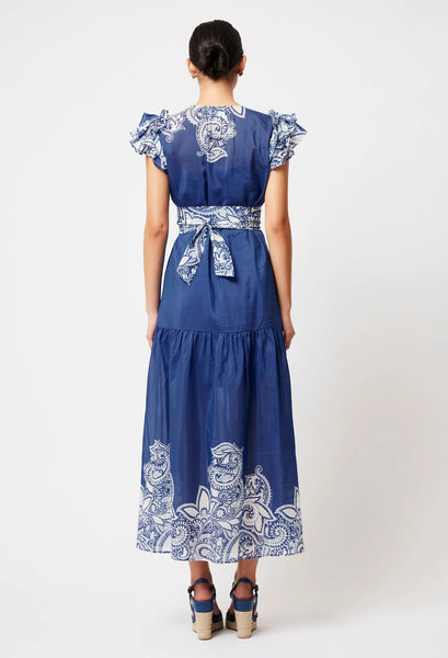 Paradiso Cotton Silk Dress - Nautique Paisley