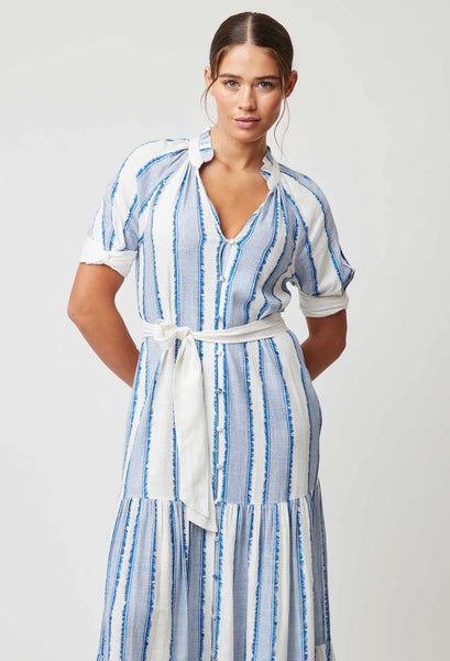 Scala Linen Viscose Maxi Dress - Sorrento Stripe