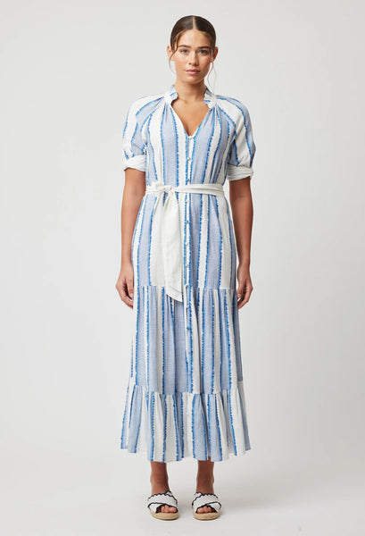 Scala Linen Viscose Maxi Dress - Sorrento Stripe