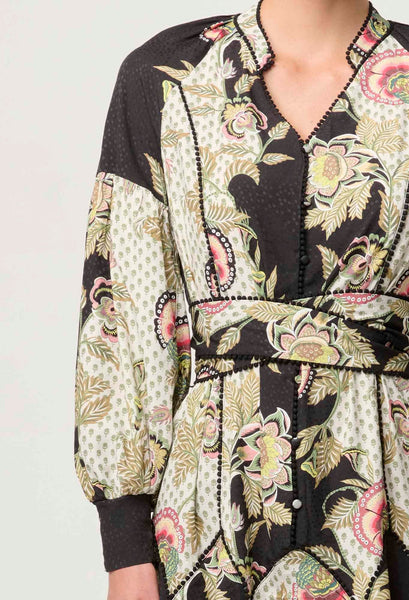 Emersyn Linen Viscose Dress - Mariposa Nero