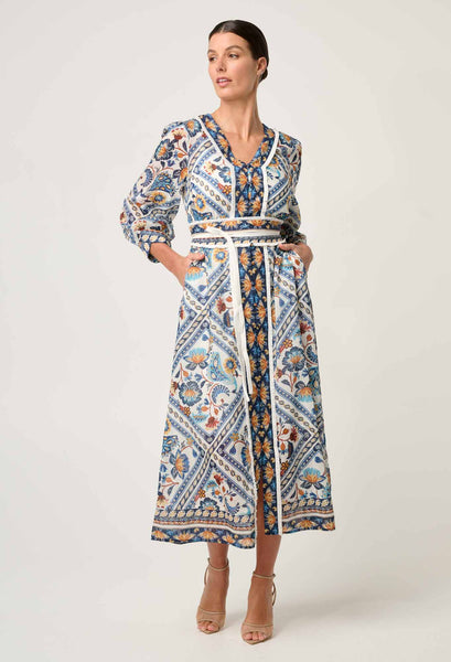 Alexis Silk Cotton Midi Dress - Petinos Floros