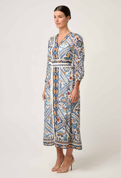 Alexis Silk Cotton Midi Dress - Petinos Floros