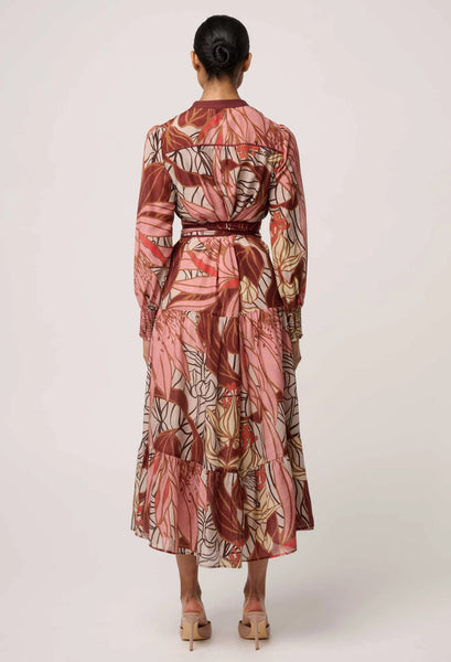 Liliana Cotton Silk Printed Maxi Dress - Cathedral Botanic - et seQ fashion