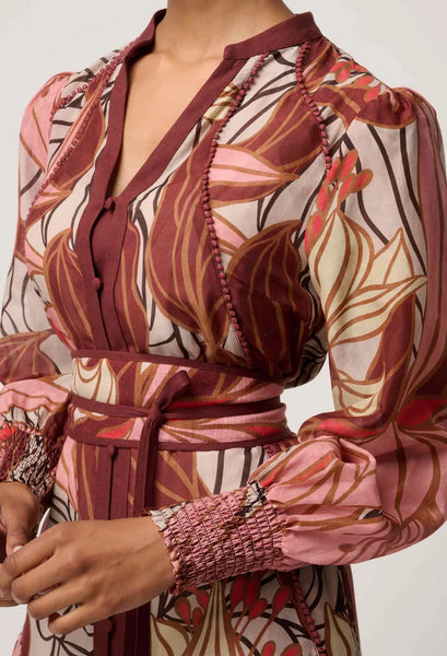 Liliana Cotton Silk Printed Maxi Dress - Cathedral Botanic - et seQ fashion
