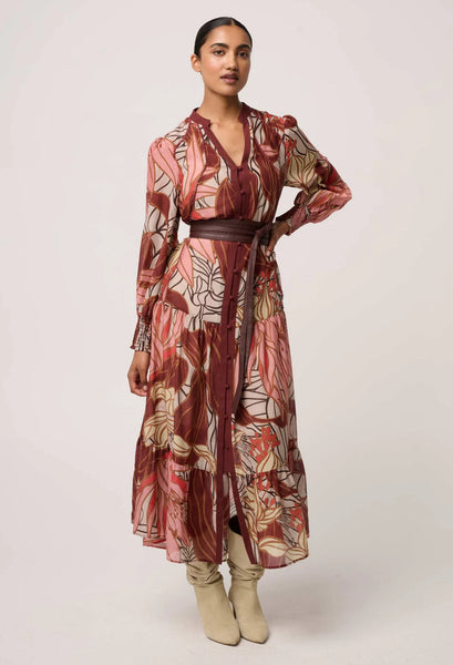 Liliana Cotton Silk Printed Maxi Dress - Cathedral Botanic - et seQ fashion