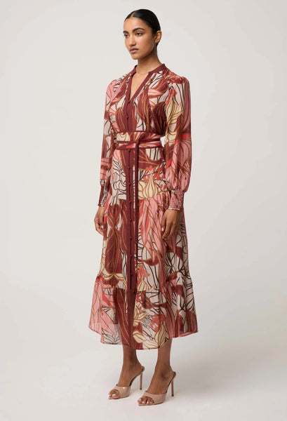 Liliana Cotton Silk Printed Maxi Dress - Cathedral Botanic - et seQ fashion