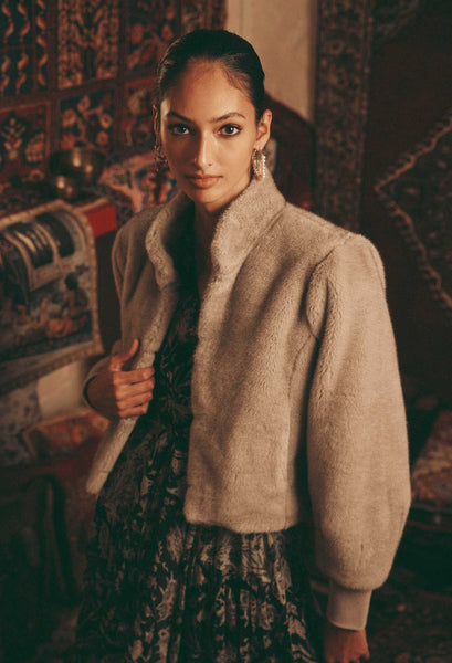 Mahra Faux Fur Cropped Jacket - Mink