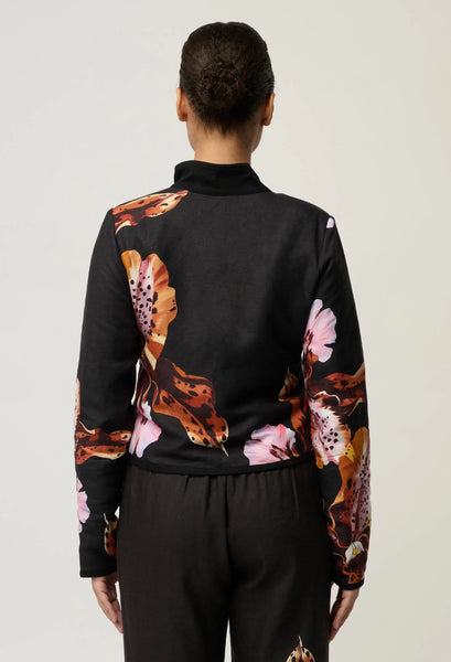 Delray Reversible Linen Viscose Jacket - Sunset Orchid/Noir Orchid