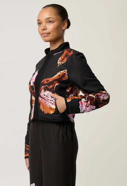 Delray Reversible Linen Viscose Jacket - Sunset Orchid/Noir Orchid