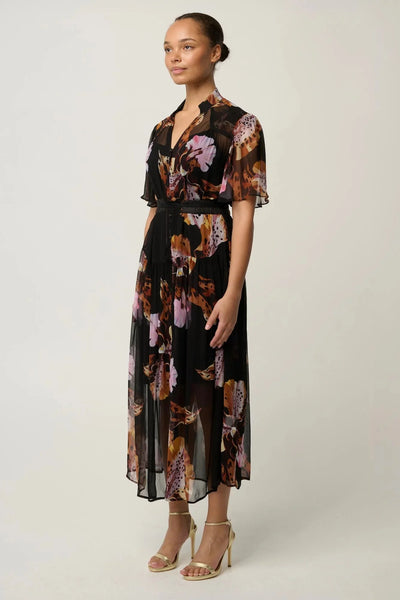 Ceres Sheer Viscose Chiffon Dress - Sunset Orchid