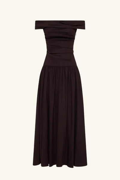 Brooks Off Shoulder Maxi Dress - Ganache