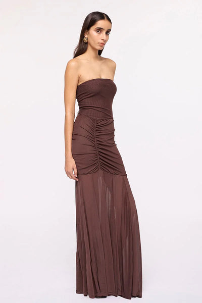 Phoenix Bustier Maxi Dress - Chocolate