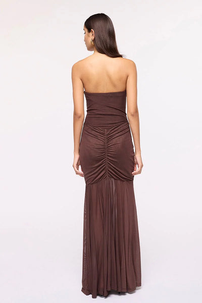 Phoenix Bustier Maxi Dress - Chocolate