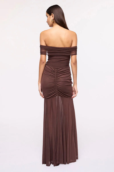 Phoenix Bustier Maxi Dress - Chocolate