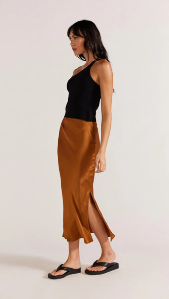 Rayna Midi Skirt - Copper A FURTHER 15% OFF AUTOMATICALLY APPLIED AT CHECKOUT - et seQ fashion
