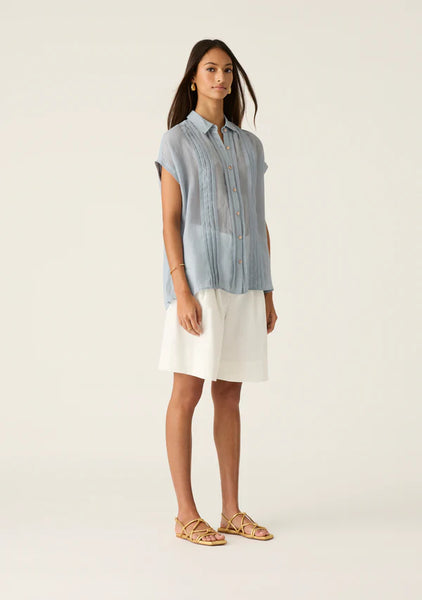 Alessia Tunic Shirt - Aura Blue - 25% OFF AUTOMATICALLY APPLIED AT CHECKOUT