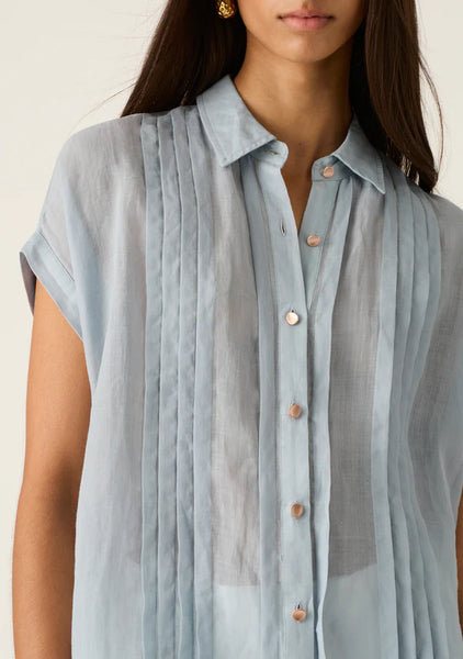 Alessia Tunic Shirt - Aura Blue - 25% OFF AUTOMATICALLY APPLIED AT CHECKOUT