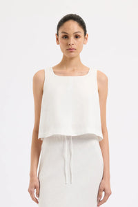 Thilda Linen Top - White - 30% OFF AUTOMATICALLY APPLIED AT CHECKOUT