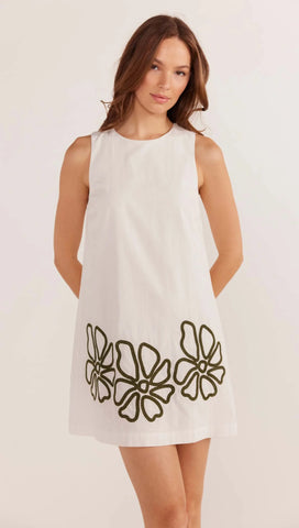 Kimika Embroidered Mini Dress - Ivory 30% OFF AUTOMATICALLY APPLIED AT CHECKOUT