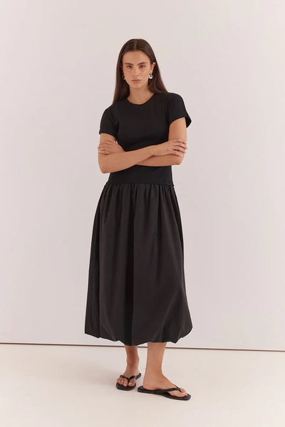 Lilani Bubble Hem Dress - Black