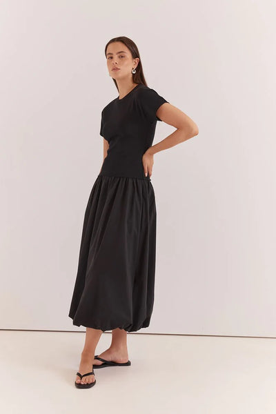 Lilani Bubble Hem Dress - Black