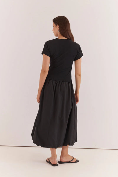 Lilani Bubble Hem Dress - Black