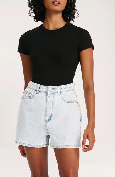 Organic Rib SS Tee - Black - et seQ fashion
