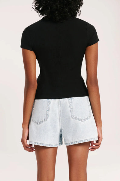 Organic Rib SS Tee - Black - et seQ fashion