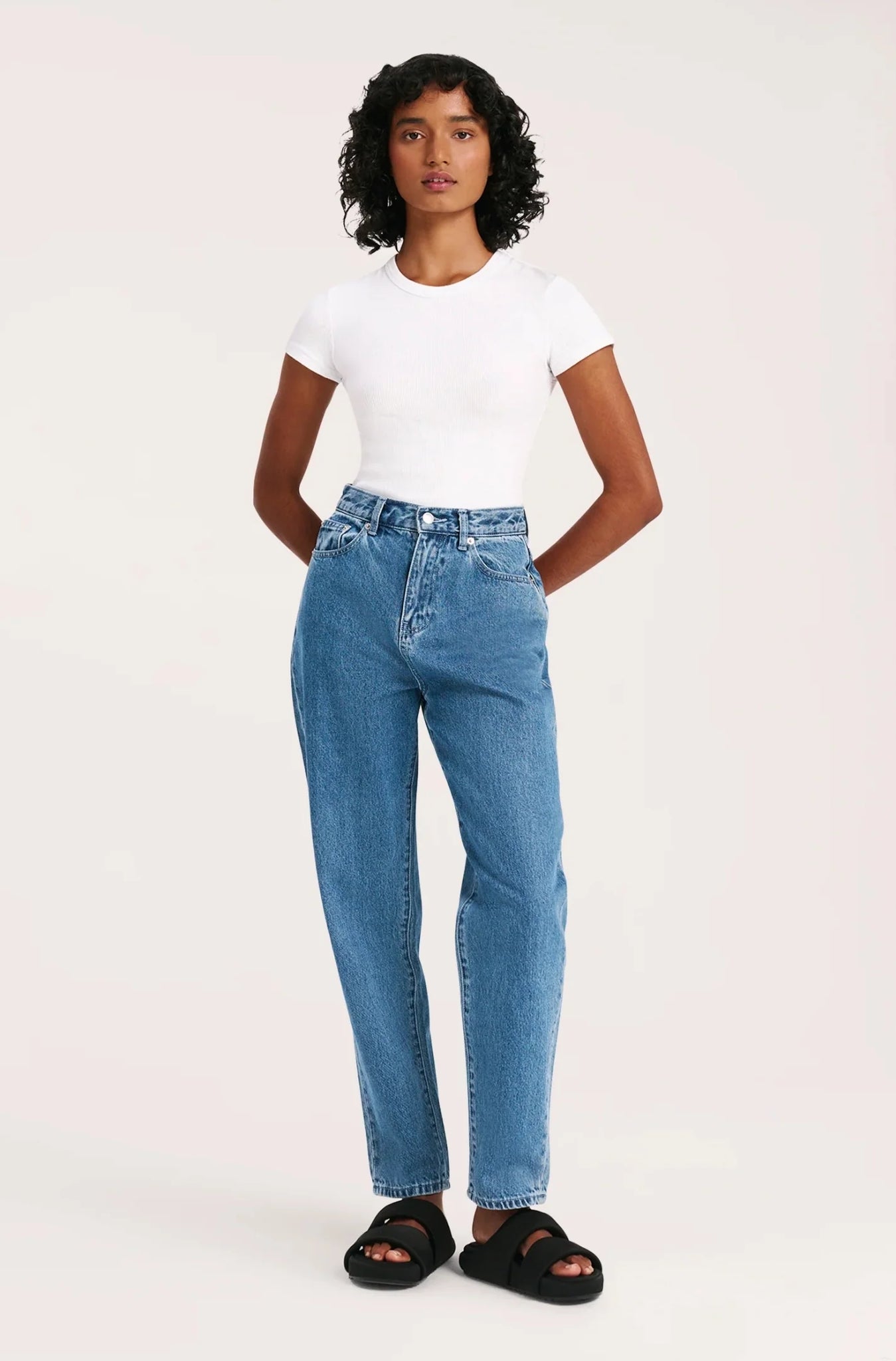 Organic Rib SS Tee - White - et seQ fashion