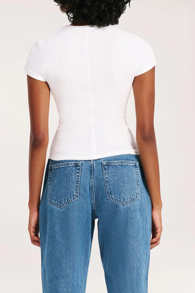 Organic Rib SS Tee - White - et seQ fashion