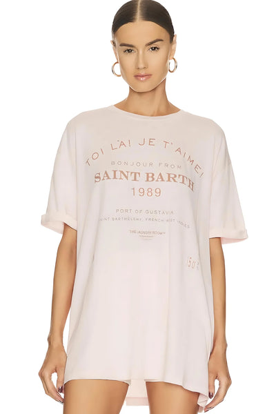 Saint Barth 89 Oversized Tee - Blush Pink