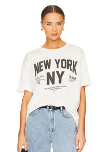 Welcome To New York Oversized Tee - White