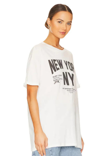 Welcome To New York Oversized Tee - White