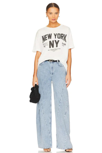 Welcome To New York Oversized Tee - White