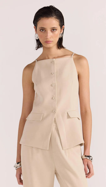 Hayden Longline Vest - Beige