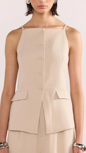 Hayden Longline Vest - Beige
