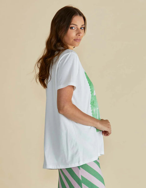 Ellia Crew Tee - Verao Print White