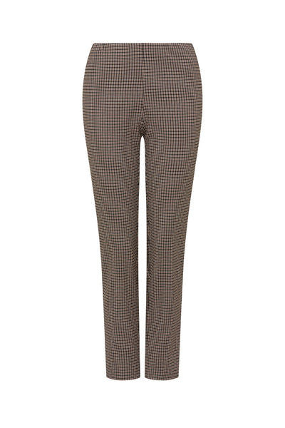 Liv Mini Check Pant - Brown Check