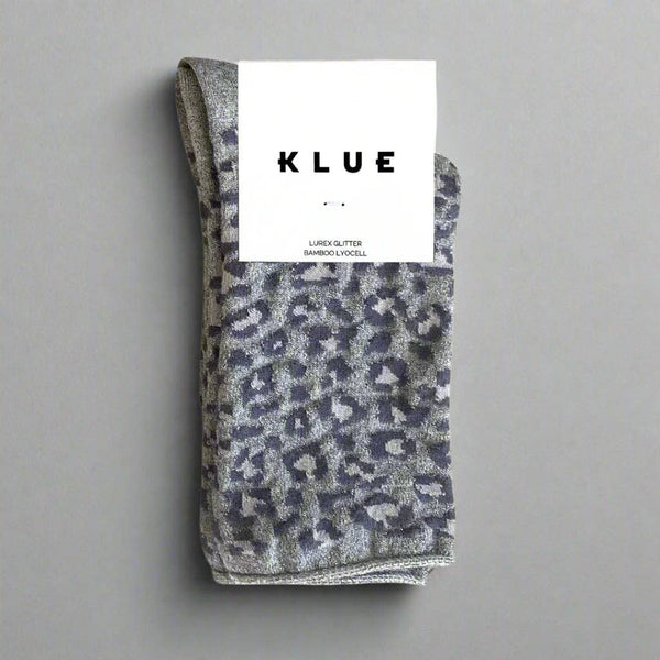 Klue Glitter Lurex Socks - Grey Leopard