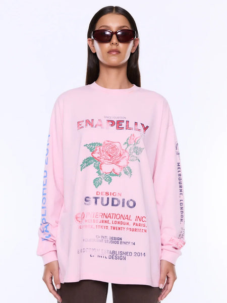 Hailey Long Sleeve Cuffed Tee - Blush Pink