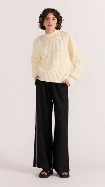 Dion Relaxed Pants - Black/Cream Stripe