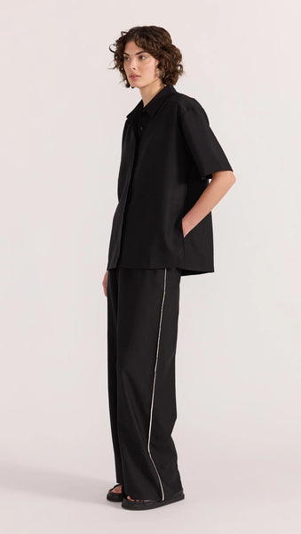 Dion Relaxed Pants - Black/Cream Stripe