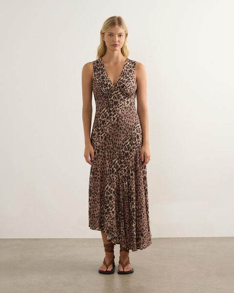 Rochelle Midi Dress - Leopard Print