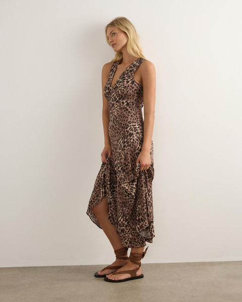 Rochelle Midi Dress - Leopard Print