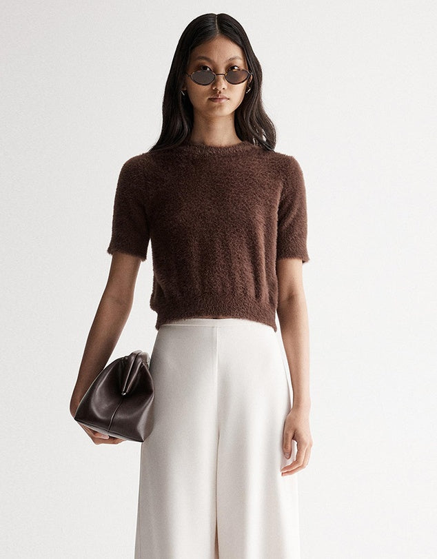 Mochi Knit Tee - Chocolate