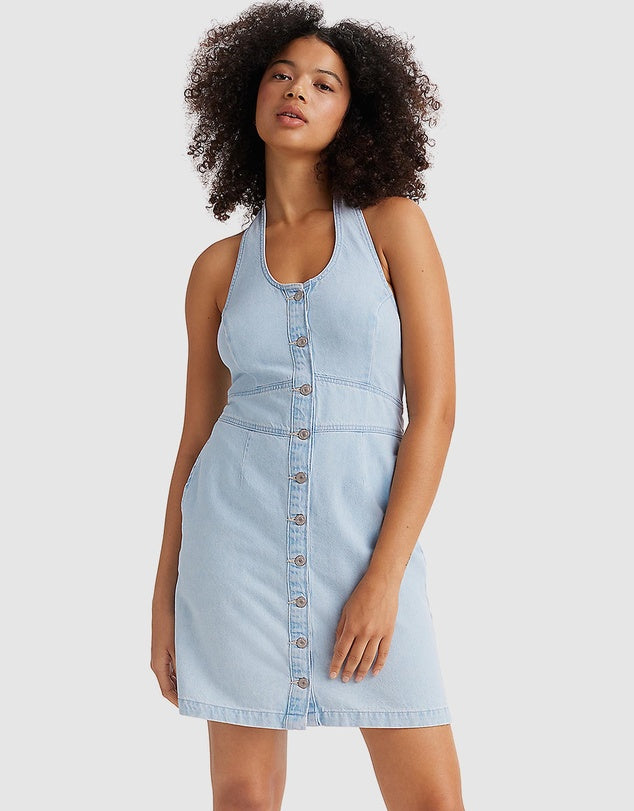 Janeesah Halter Denim Dress - Celebrate The Moment
